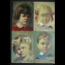 H/P - 28 x 20 cm - 3 sbd et 1 sbg (fillette à la frange) - Paris 1952 - 4 portraits d'enfants